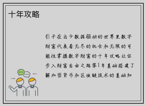 十年攻略